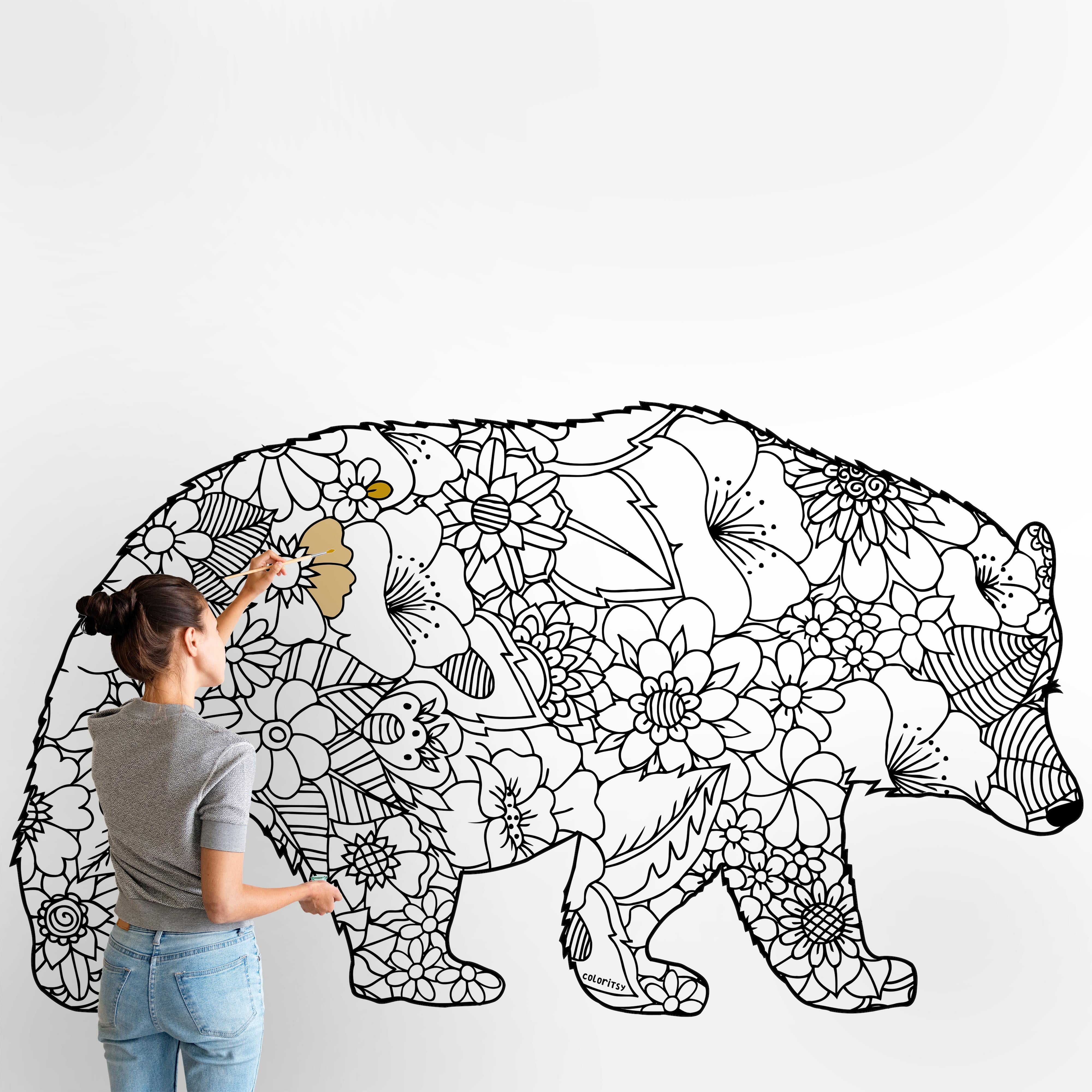 MAMA BEAR for Coloring Peel & Stick ANI0009
