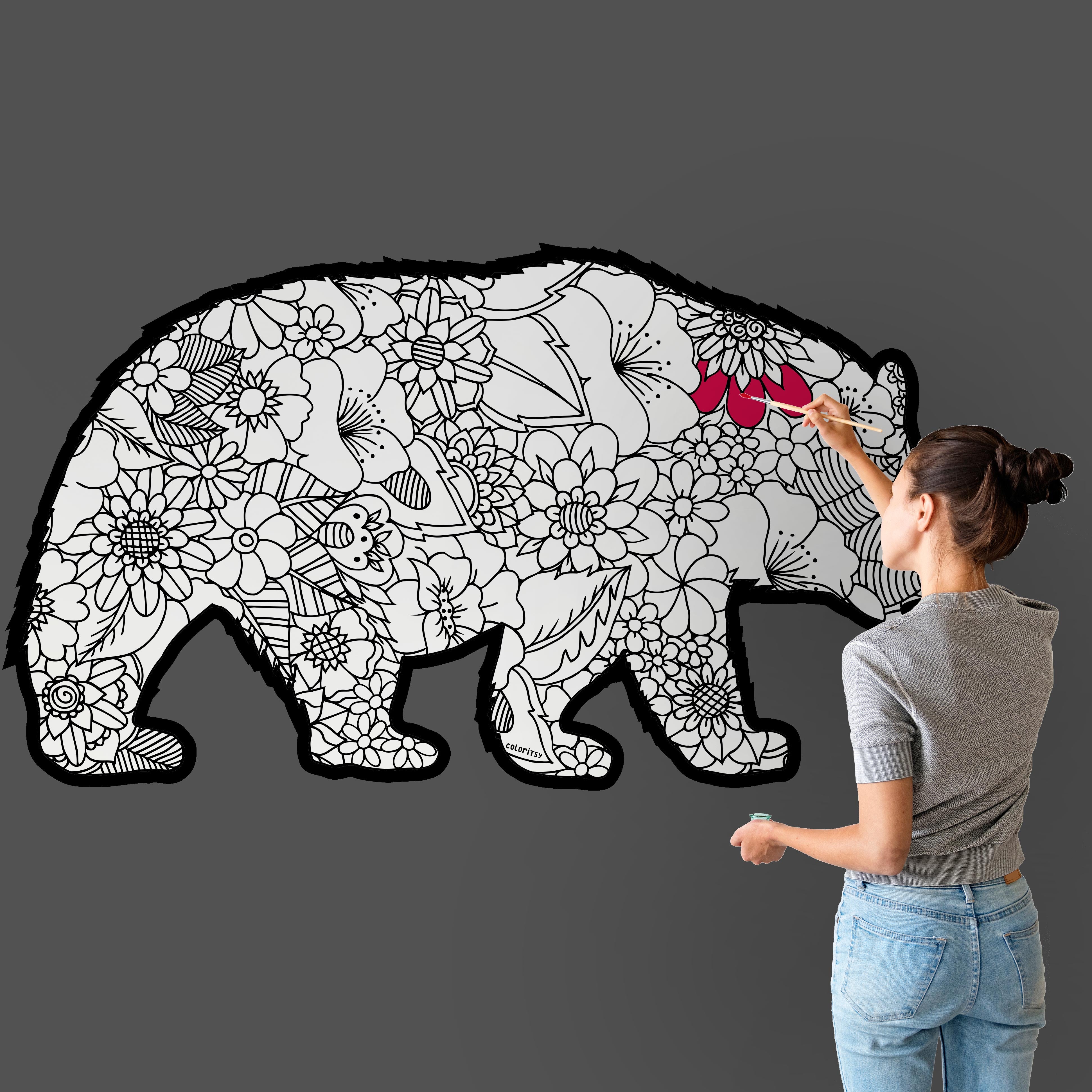 MAMA BEAR for Coloring Peel & Stick ANI0009