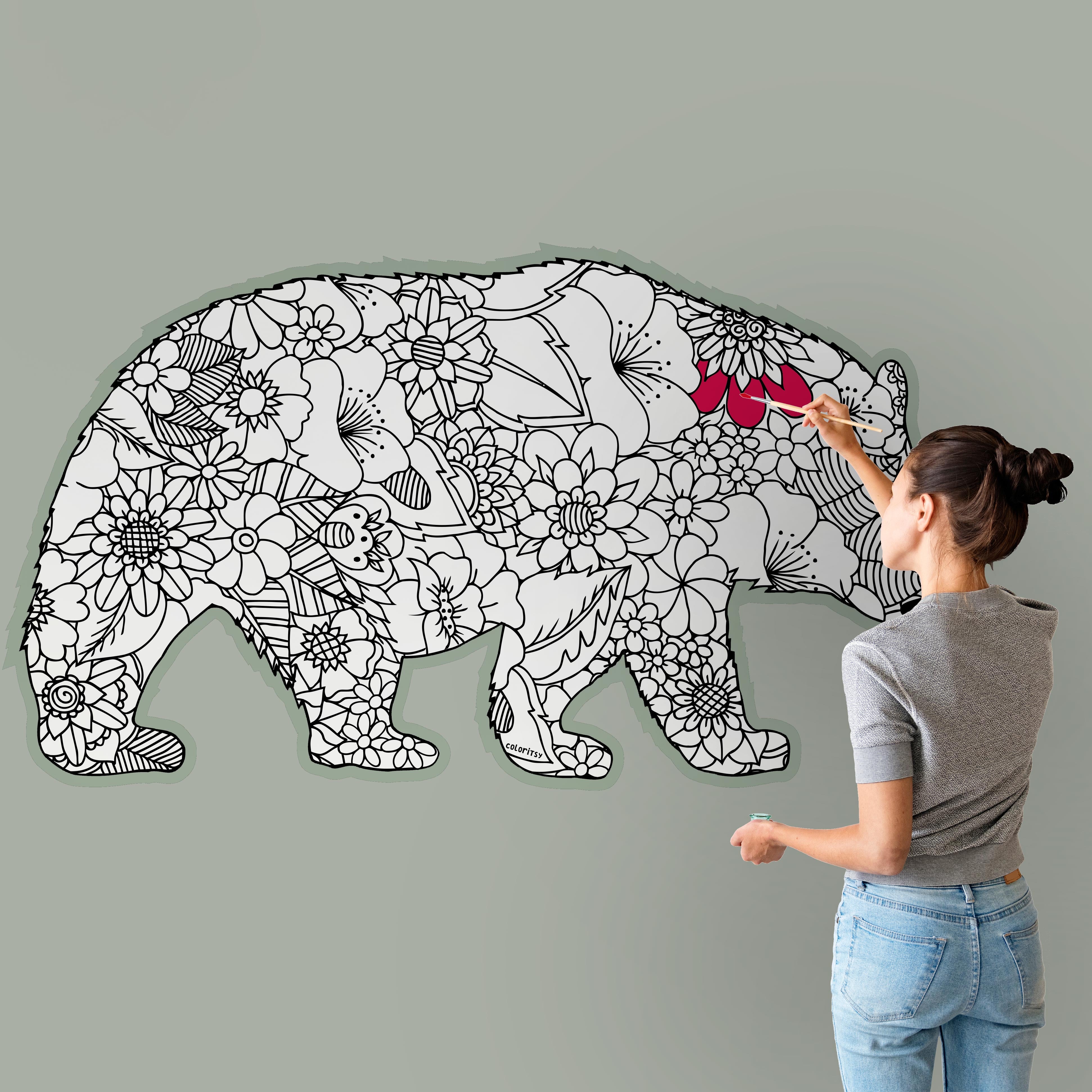 MAMA BEAR for Coloring Peel & Stick ANI0009