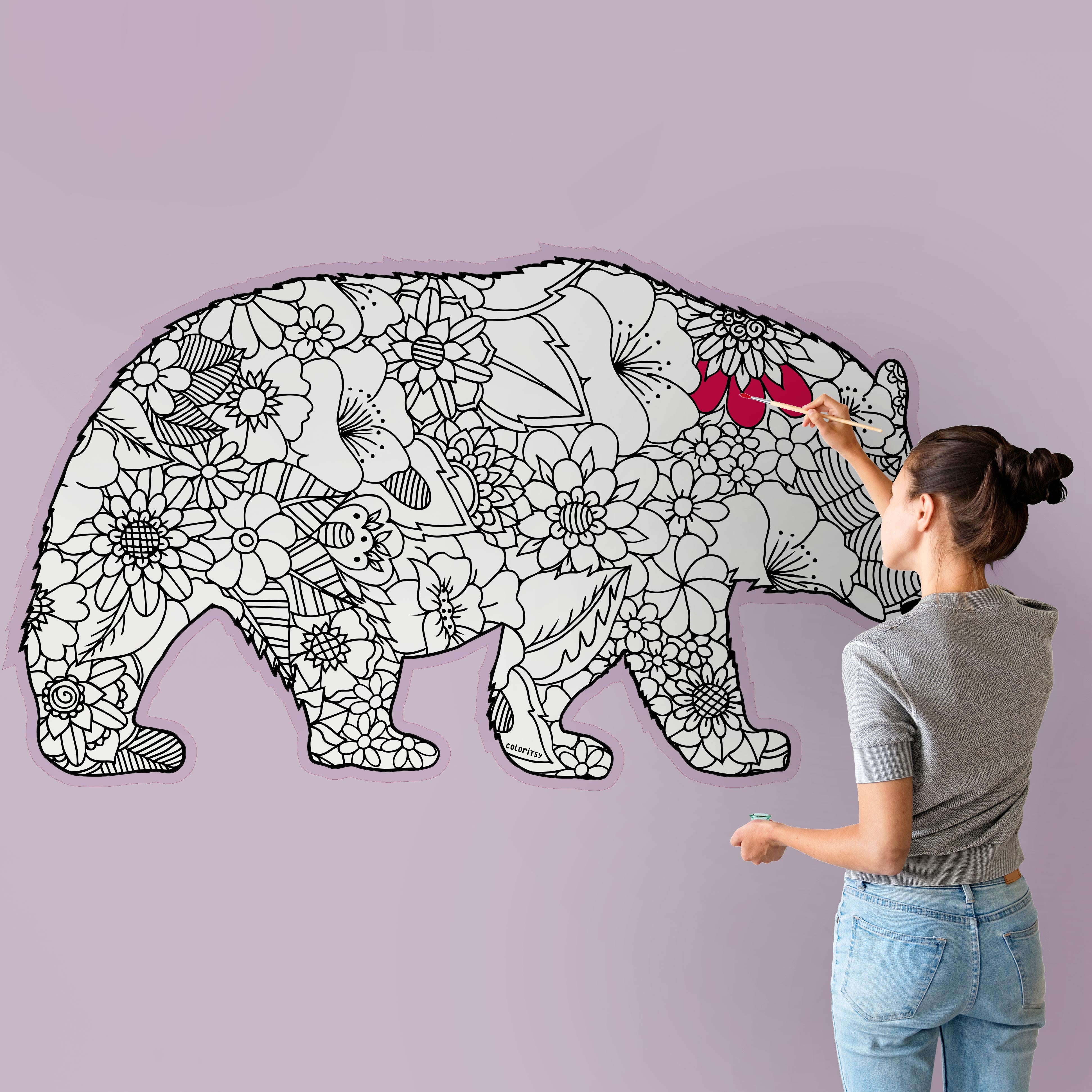 MAMA BEAR for Coloring Peel & Stick ANI0009