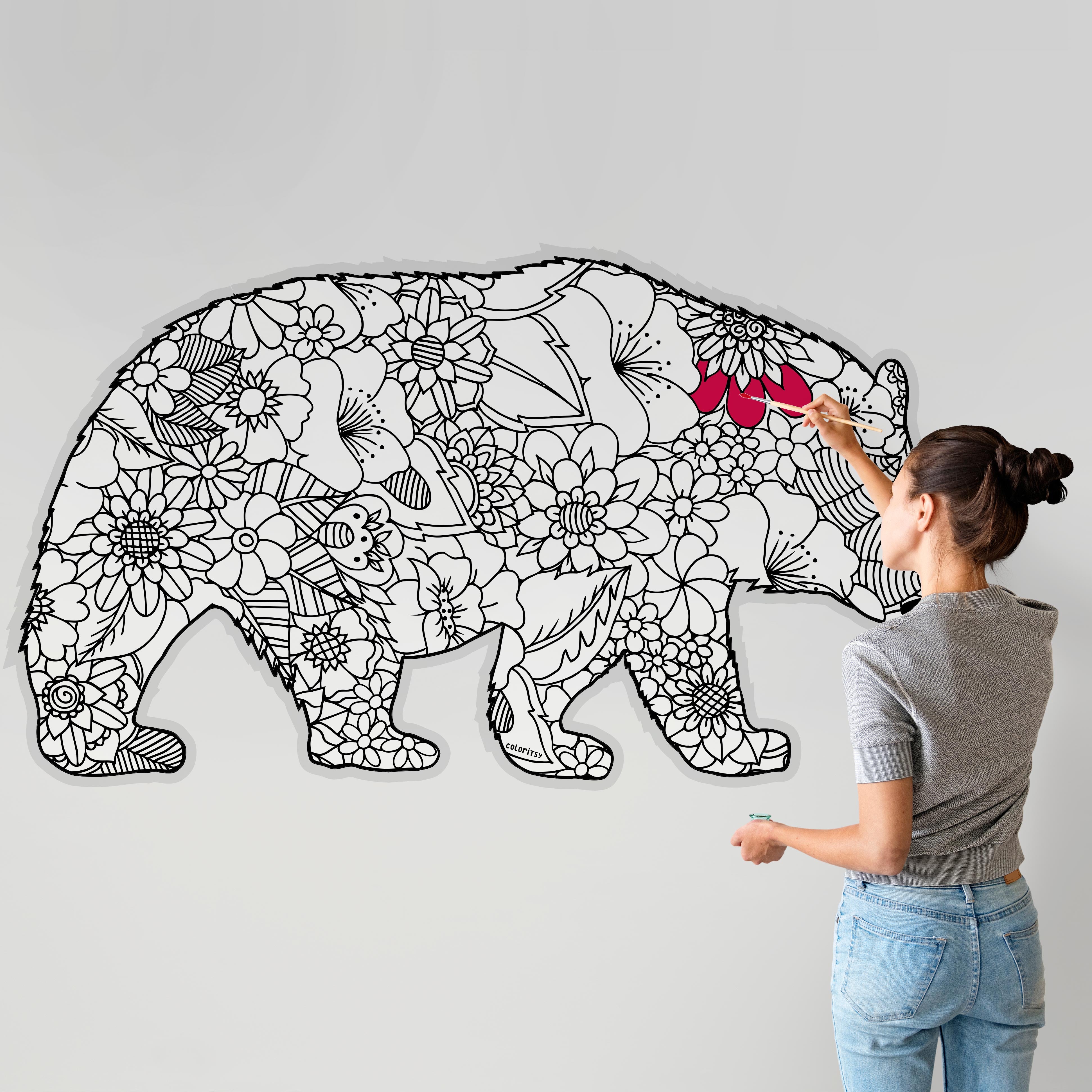 MAMA BEAR for Coloring Peel & Stick ANI0009