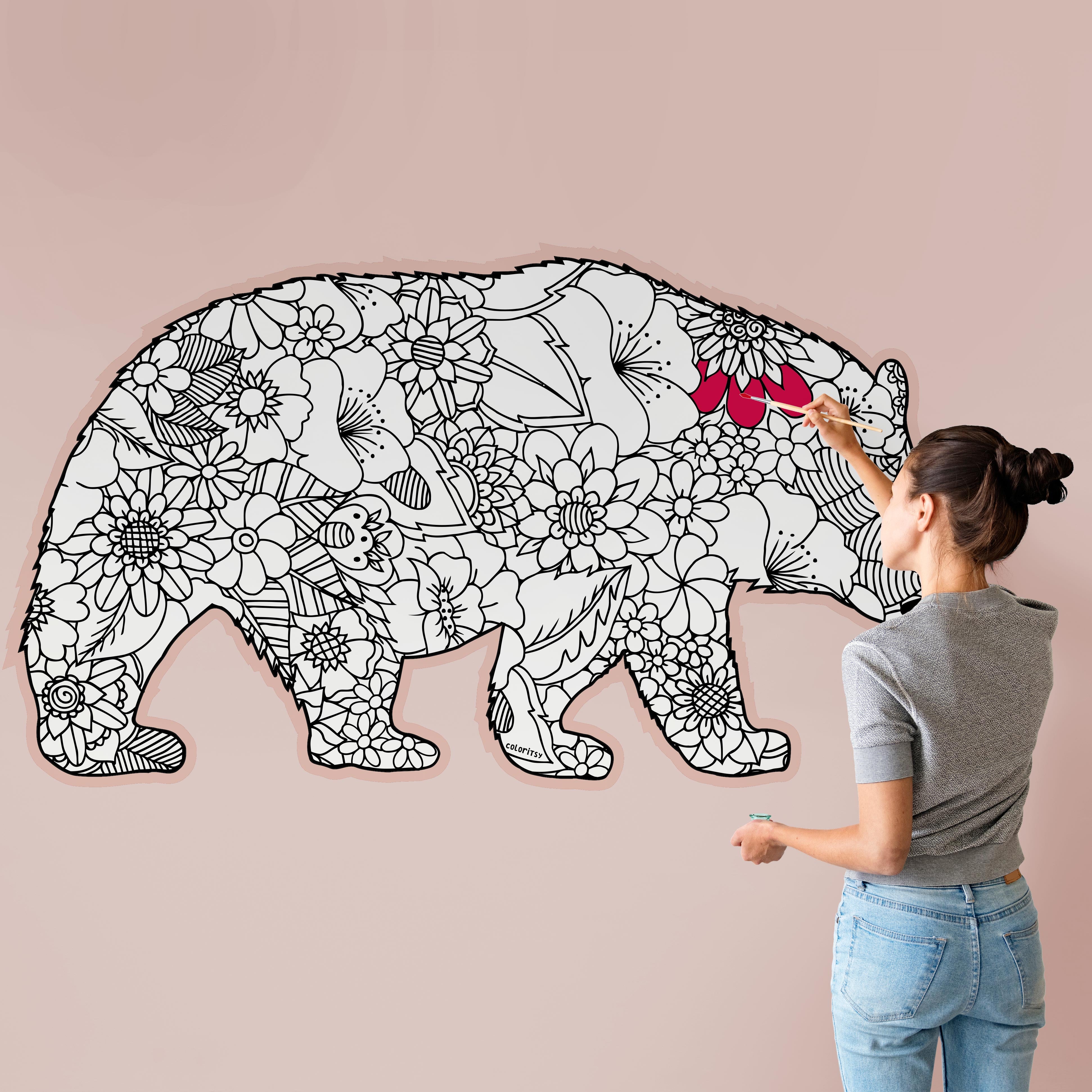 MAMA BEAR for Coloring Peel & Stick ANI0009