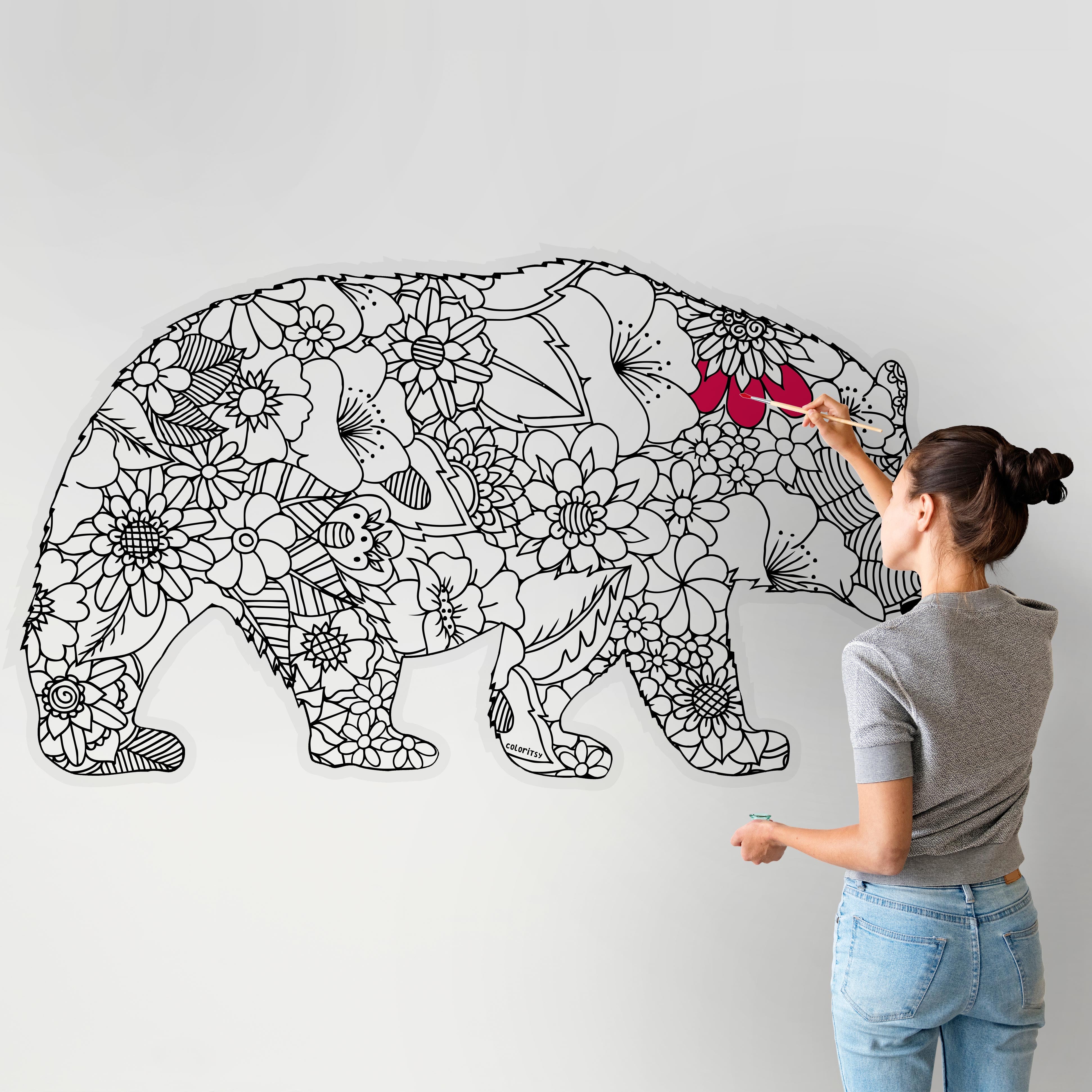 MAMA BEAR for Coloring Peel & Stick ANI0009