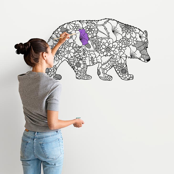 MAMA BEAR for Coloring Peel & Stick ANI0009