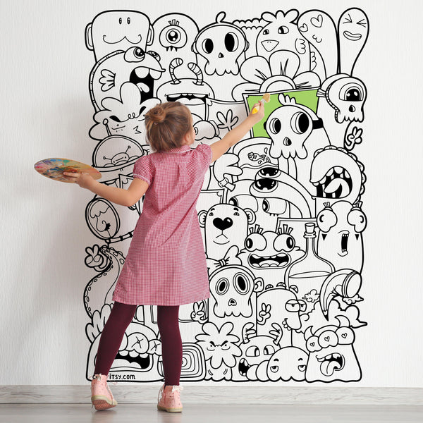 MONSTERS for Coloring Peel & Stick MON0001