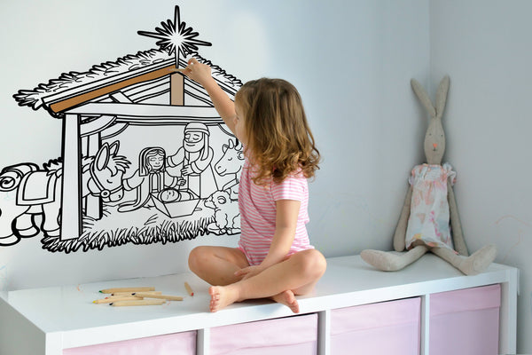 NATIVITY SCENE for Coloring Peel & Stick REL0008
