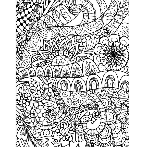 ZENTANGLE SCENE for Coloring Peel & Stick FLO0039