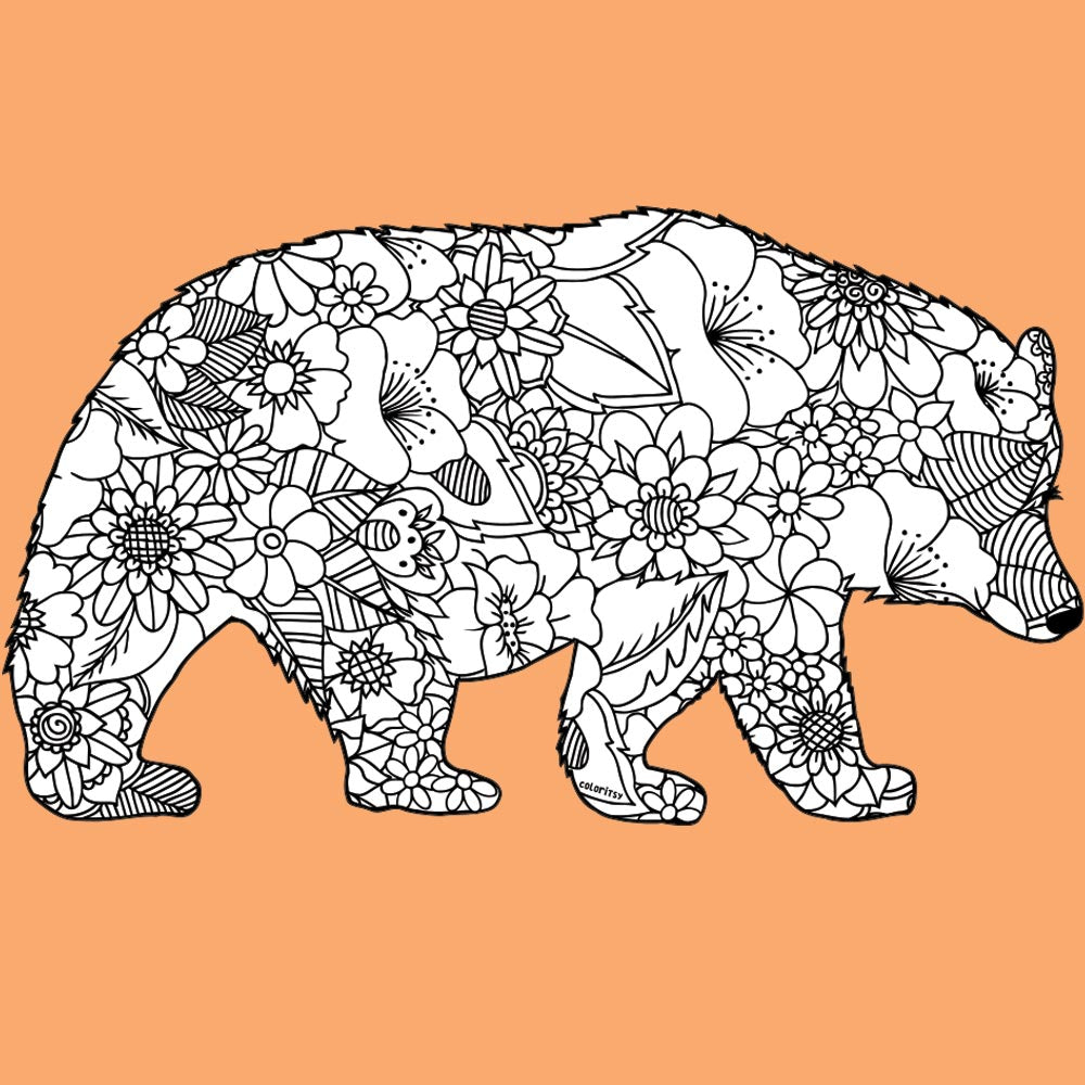 MAMA BEAR for Coloring Peel & Stick ANI0009