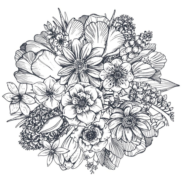 FLOWERS BOUQUET for Coloring Peel & Stick FLO0006