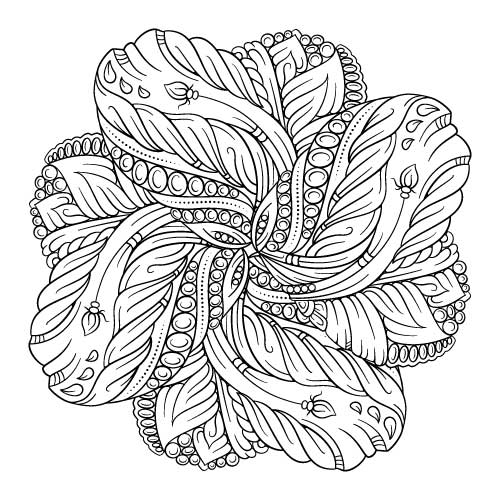 FLOWER MANDALA for Coloring Peel & Stick FLO0049