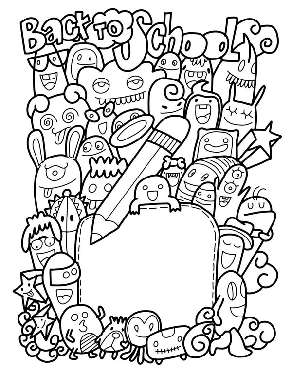 BACK TO SCHOOL MONSTERS for Coloring Peel & Stick MON0003