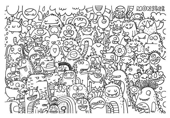 coloring pages monsters MONSTERS for Coloring Peel & Stick MON0011
