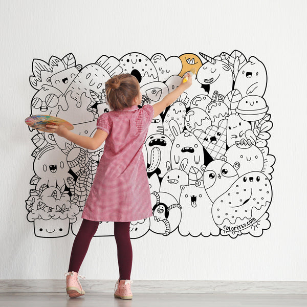 MONSTERS for Coloring Peel & Stick MON0007
