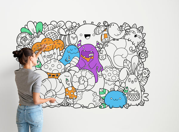 NATURE MONSTERS for Coloring Peel & Stick MON0008