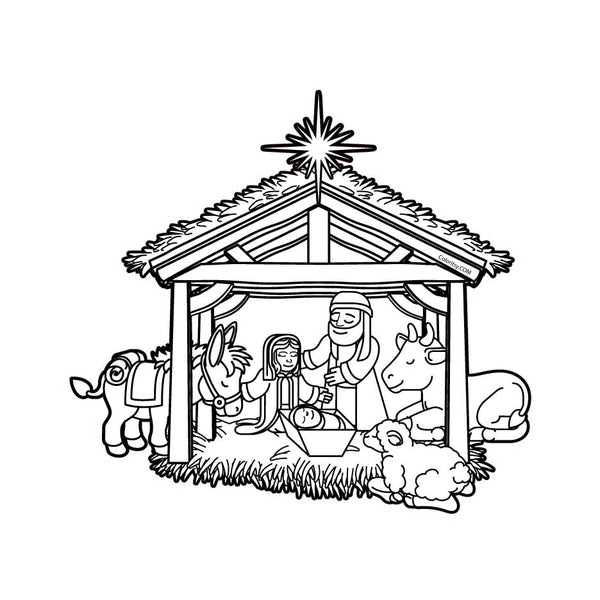 NATIVITY SCENE for Coloring Peel & Stick REL0008