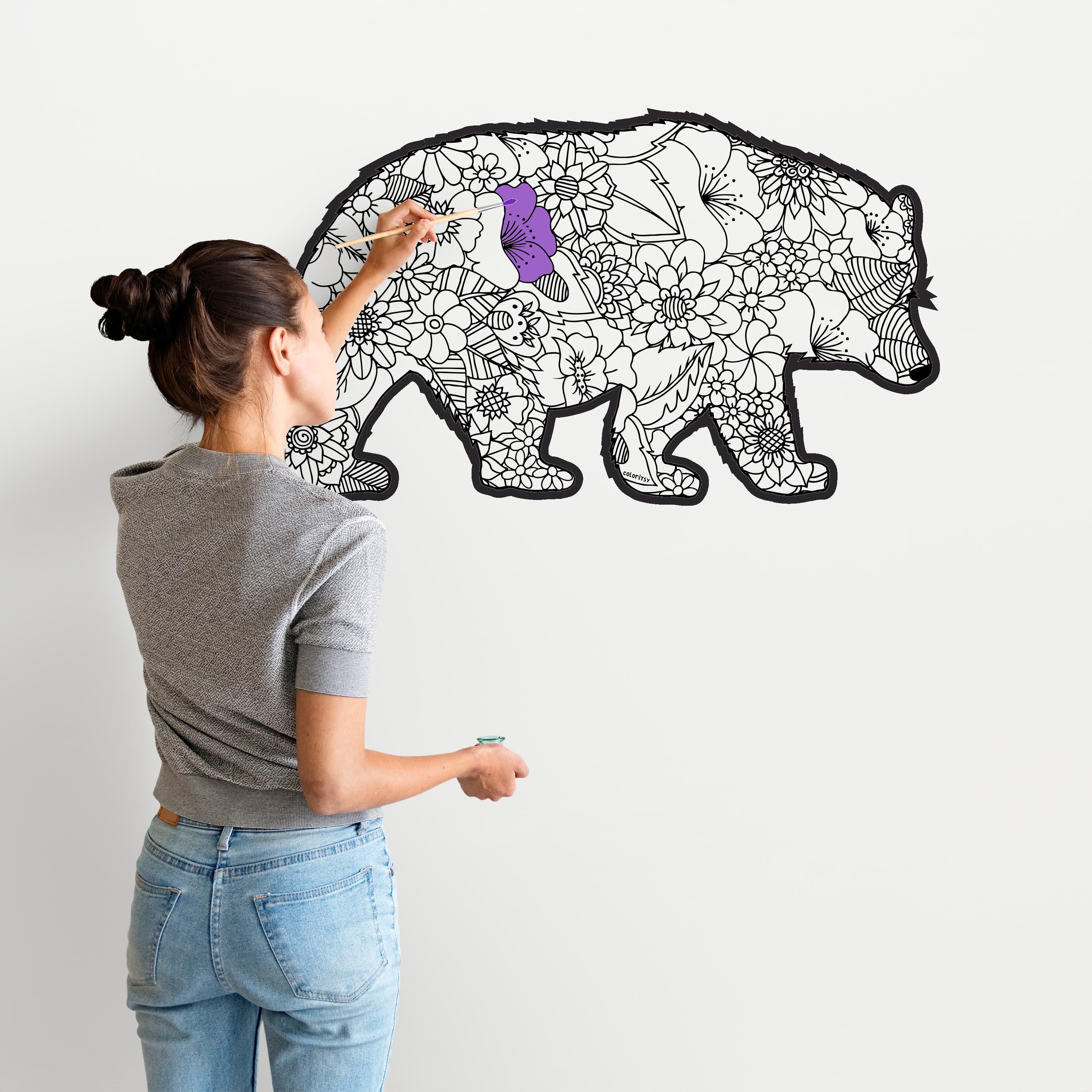 MAMA BEAR for Coloring Peel & Stick ANI0009