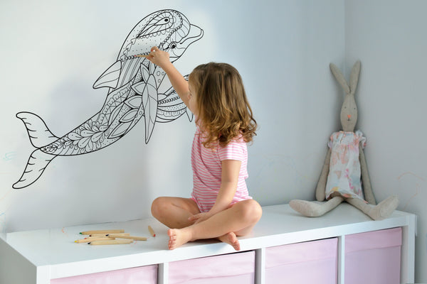 DOLPHINS for Coloring Peel & Stick ANI0036