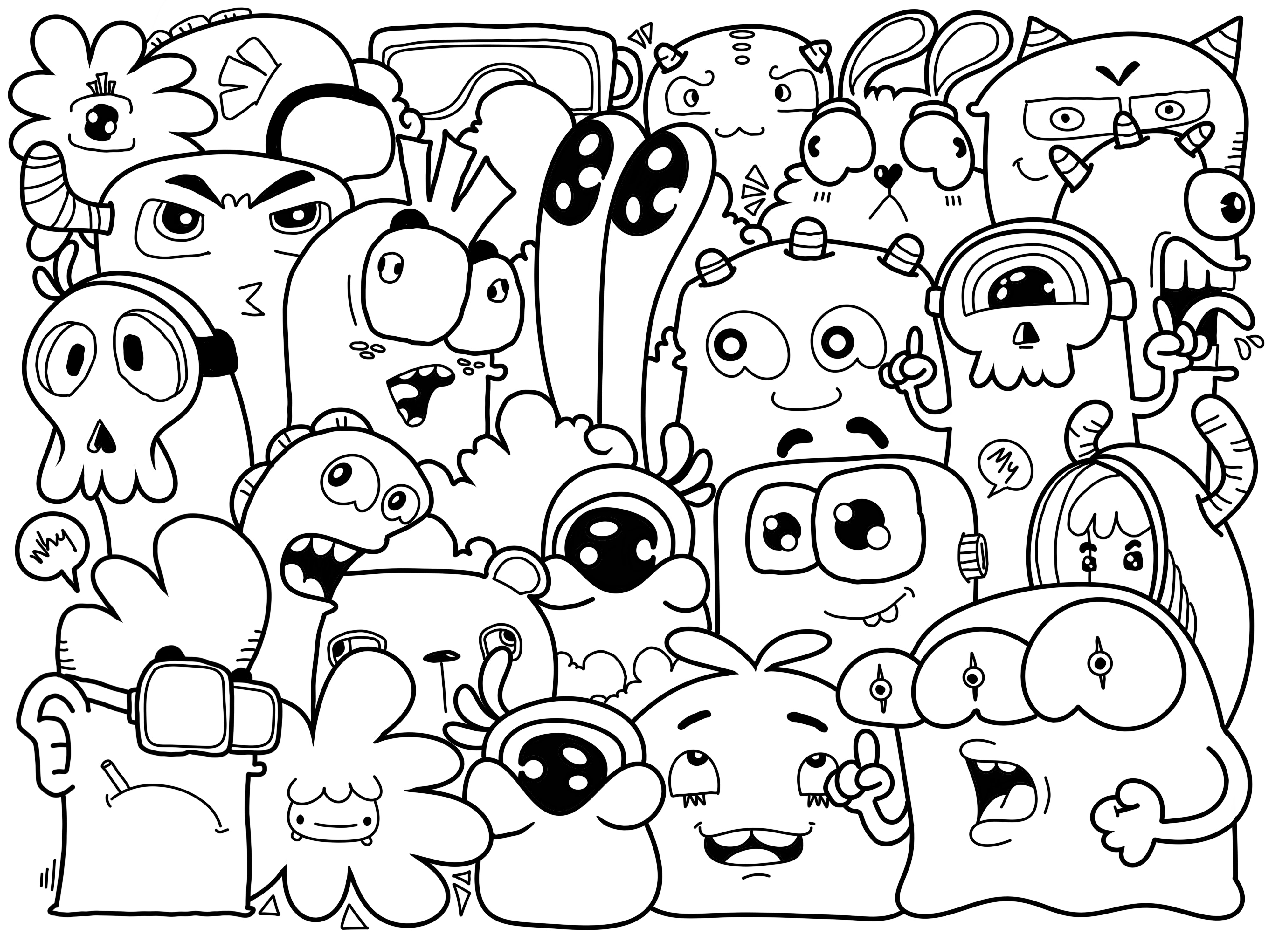 coloring pages of monsters MONSTERS for Coloring Peel & Stick MON0002