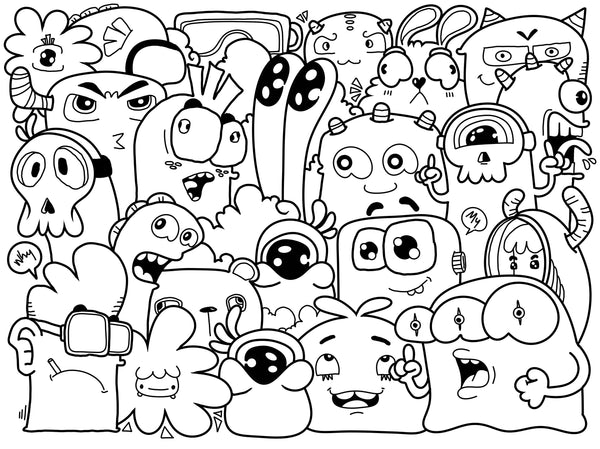 MONSTERS for Coloring Peel & Stick MON0002
