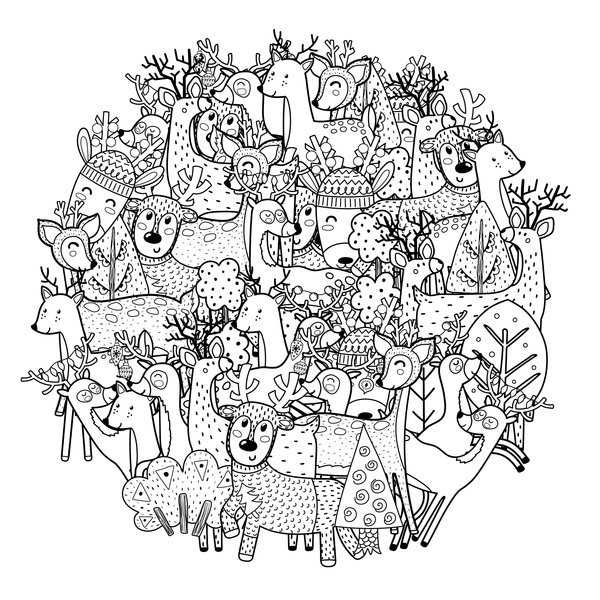 REINDEER for Coloring Peel & Stick HOL0006