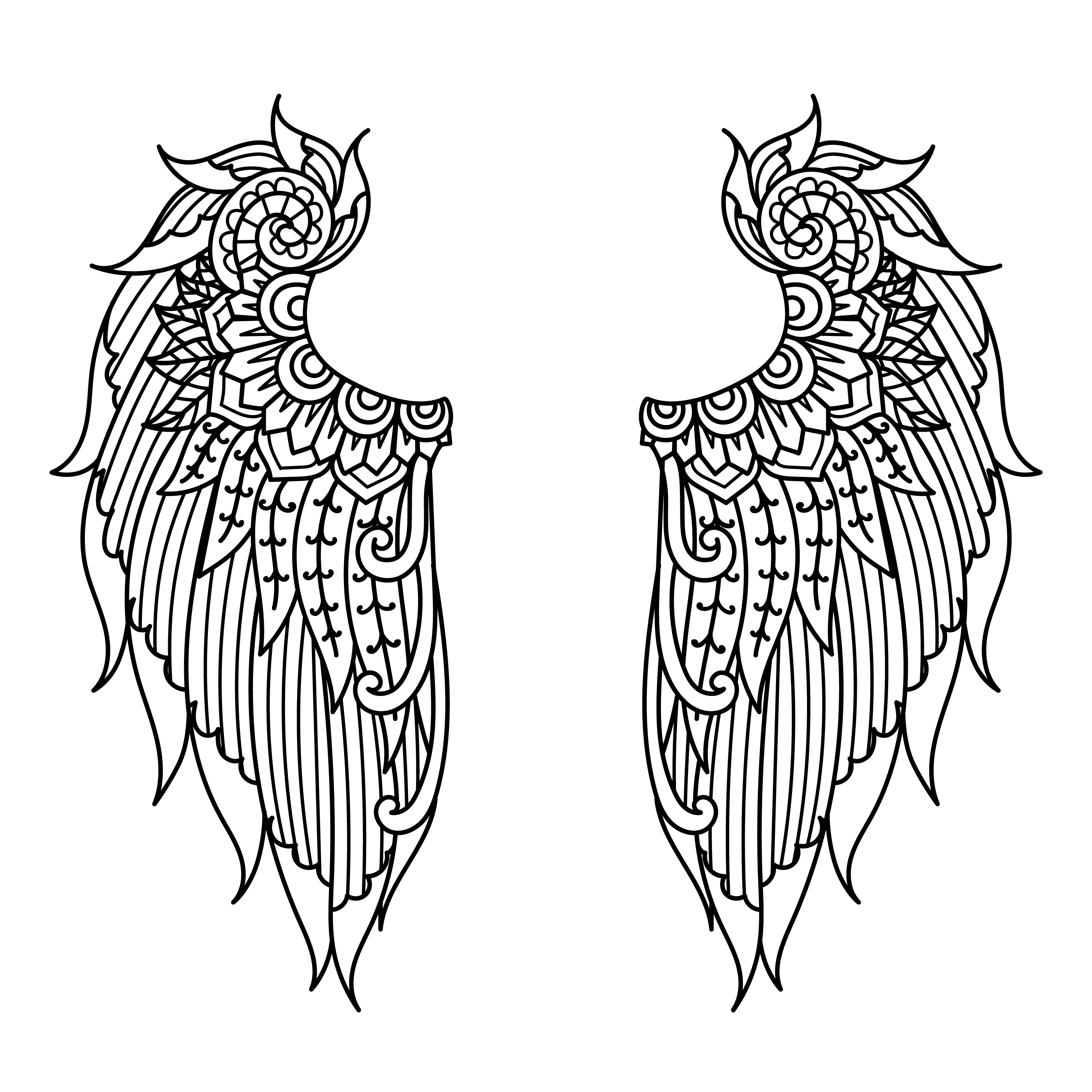 ANGEL WINGS for Coloring Peel & Stick FAN0022