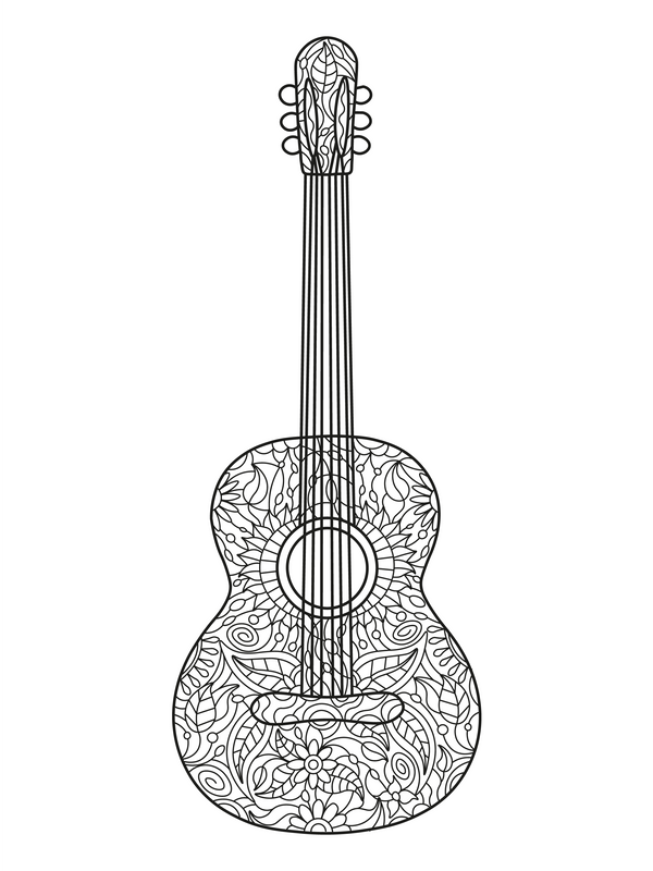 GUITAR Coloring Peel & Stick LIF0004