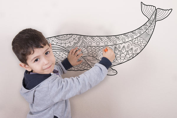 WHALE for Coloring Peel & Stick ANI0010