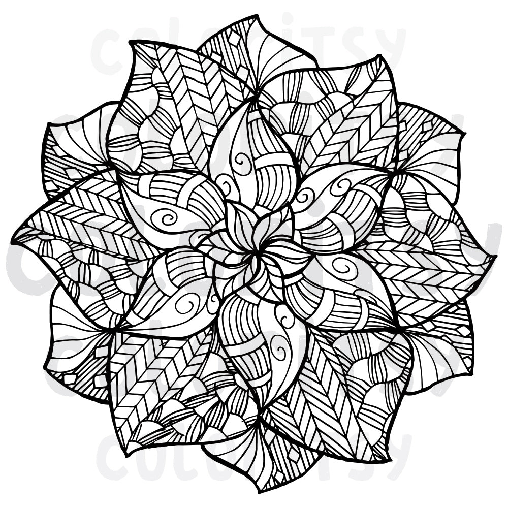 FLOWER Mandala Coloring Peel & Stick - COLORITSY
