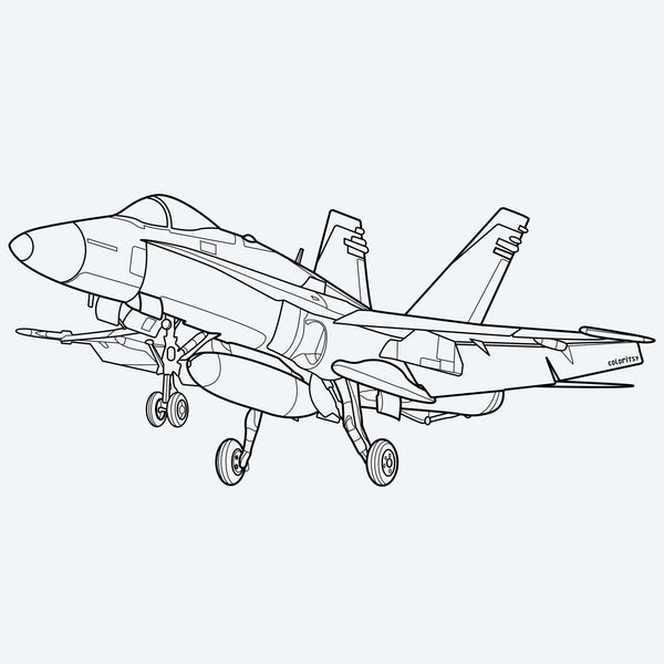 FIGHTER Jet F18 Hornet Coloring Peel & Stick ADV0005