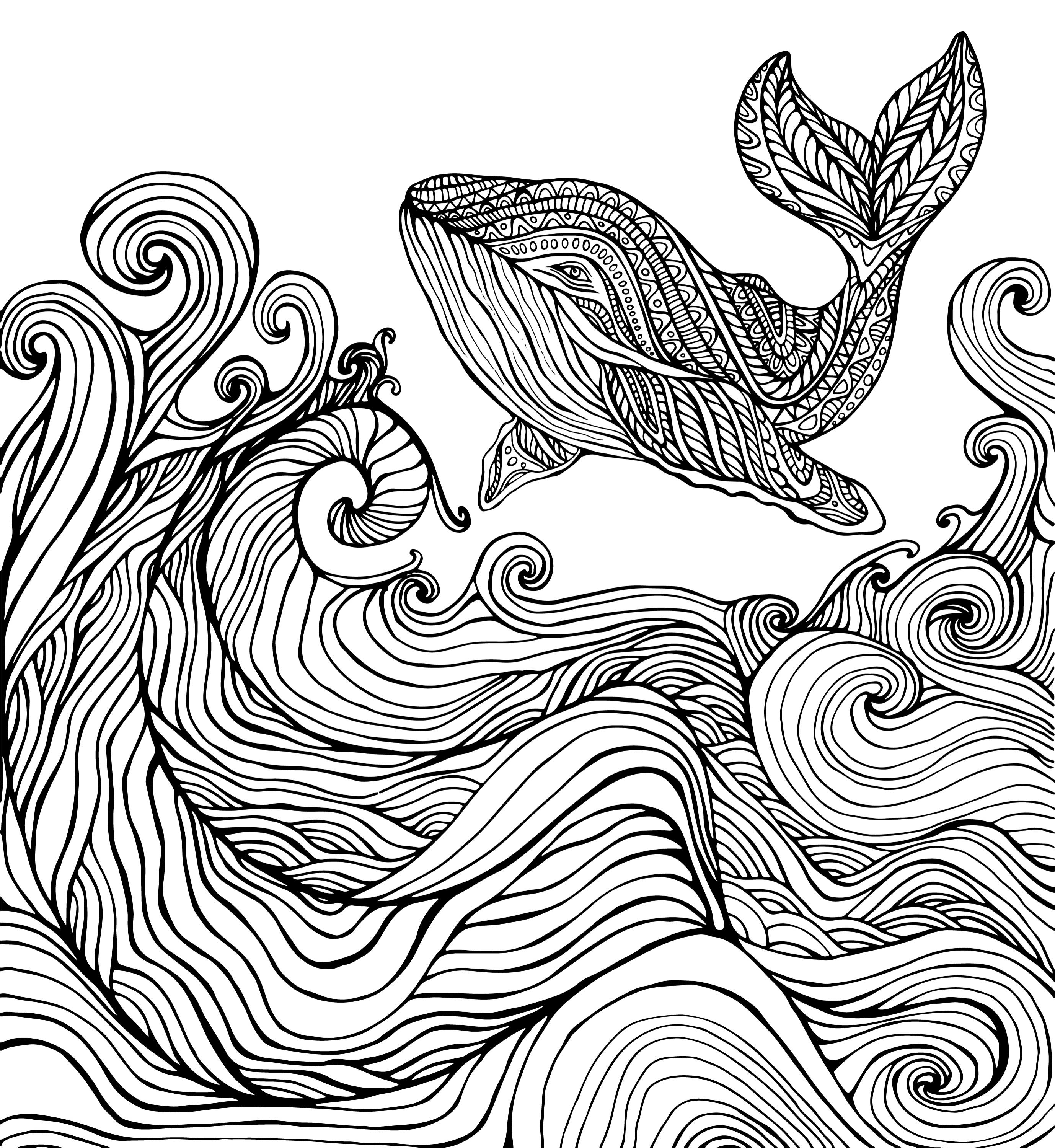 WHALE for Coloring Peel & Stick ANI0024
