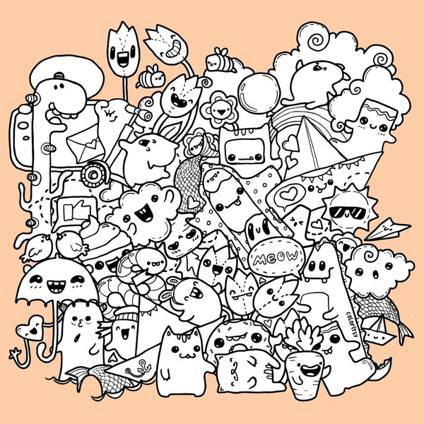 MONSTERS PILE for Coloring Peel & Stick MON0010