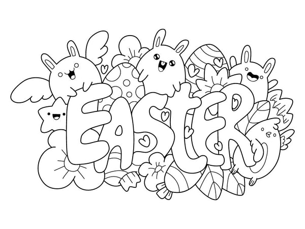 EASTER BUNNIES for Coloring Peel & Stick HOL0001