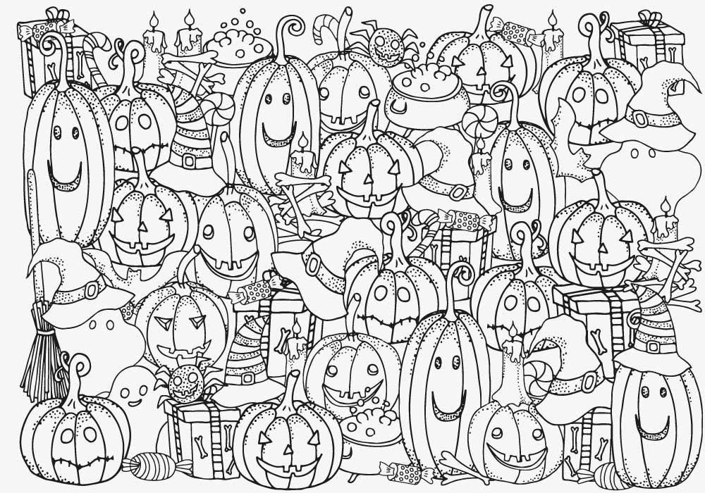 HALLOWEEN JACK-O-LANTERNS for Coloring Peel & Stick HOL0002