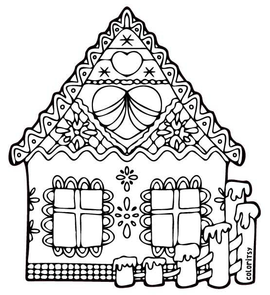 GINGERBREAD HOUSE for Coloring Peel & Stick HOL0009