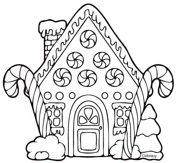 GINGERBREAD HOUSE for Coloring Peel & Stick HOL0013