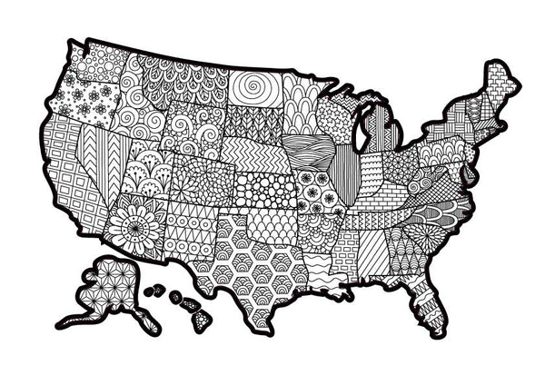 USA MAP for Coloring Peel & Stick MAP0001