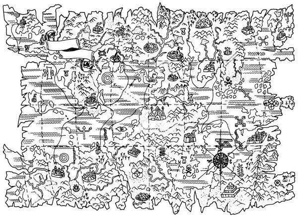 pirate map coloring page