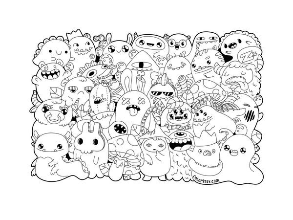 HALLOWEEN MONSTERS for Coloring Peel & Stick MON0006