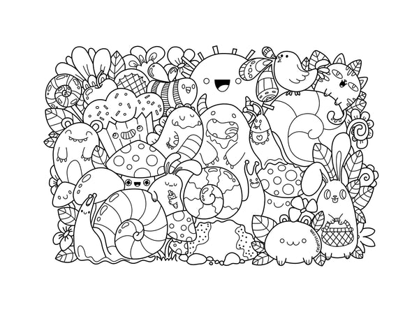 NATURE MONSTERS for Coloring Peel & Stick MON0008