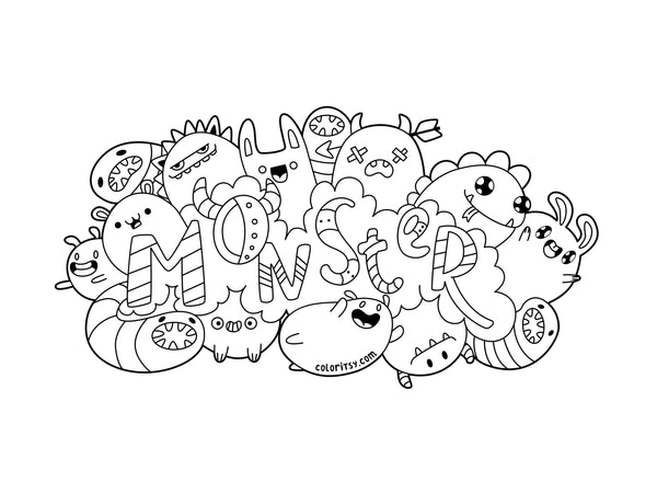 MONSTERS for Coloring Peel & Stick MON0009