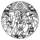 STAINED GLASS NATIVITY SCENE for Coloring Peel & Stick REL0006