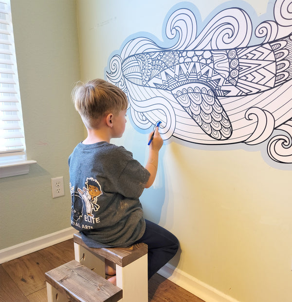 Whale Coloring Peel & Stick - COLORITSY