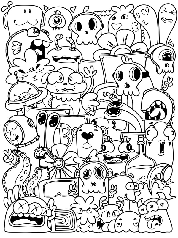 MONSTERS for Coloring Peel & Stick MON0001