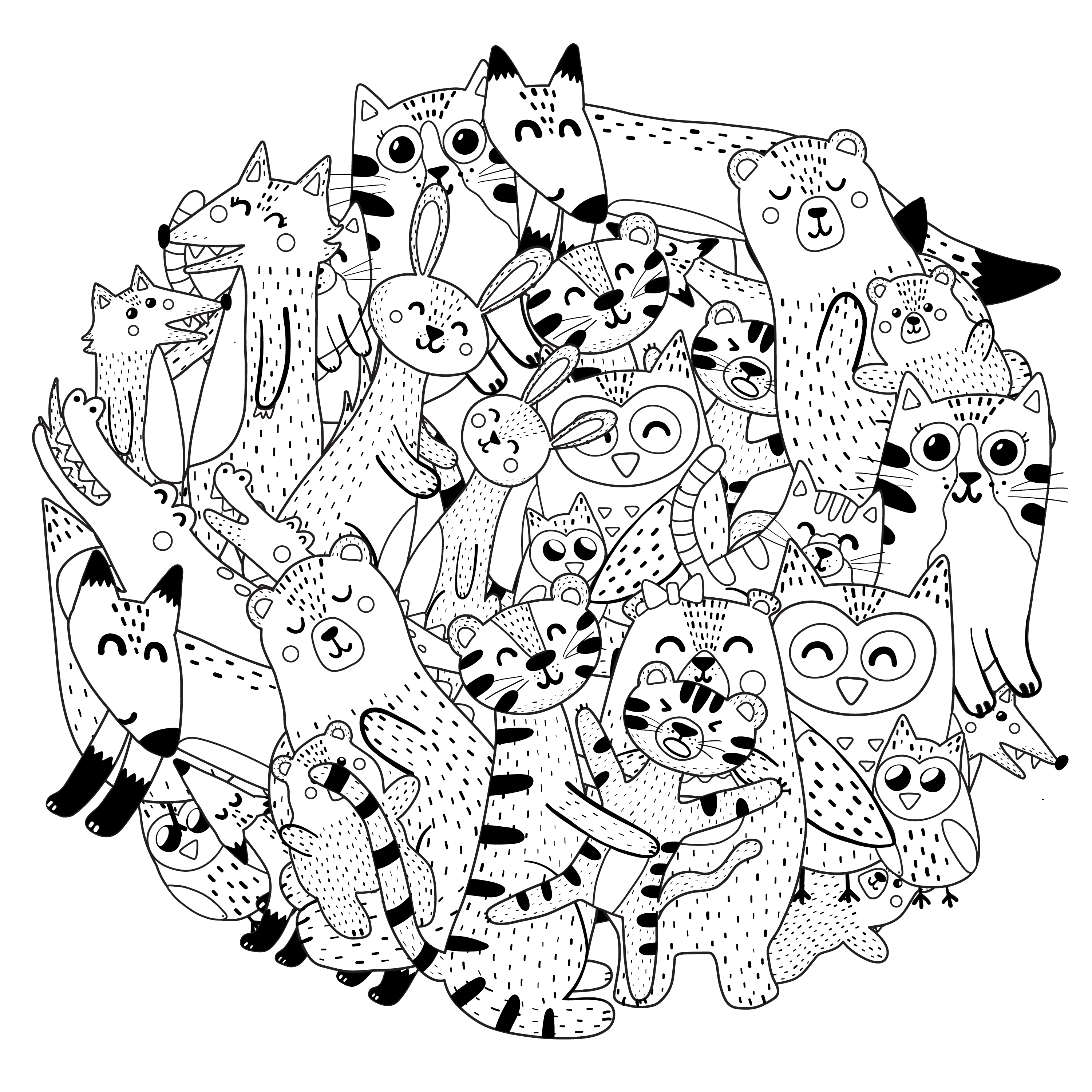 FOREST ANIMALS for Coloring Peel & Stick ANI0033