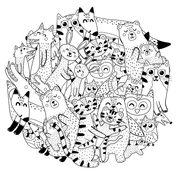 FOREST ANIMALS for Coloring Peel & Stick ANI0033