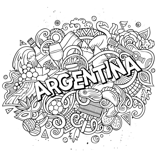 ARGENTINA Graffiti for Coloring Peel & Stick GRA0007