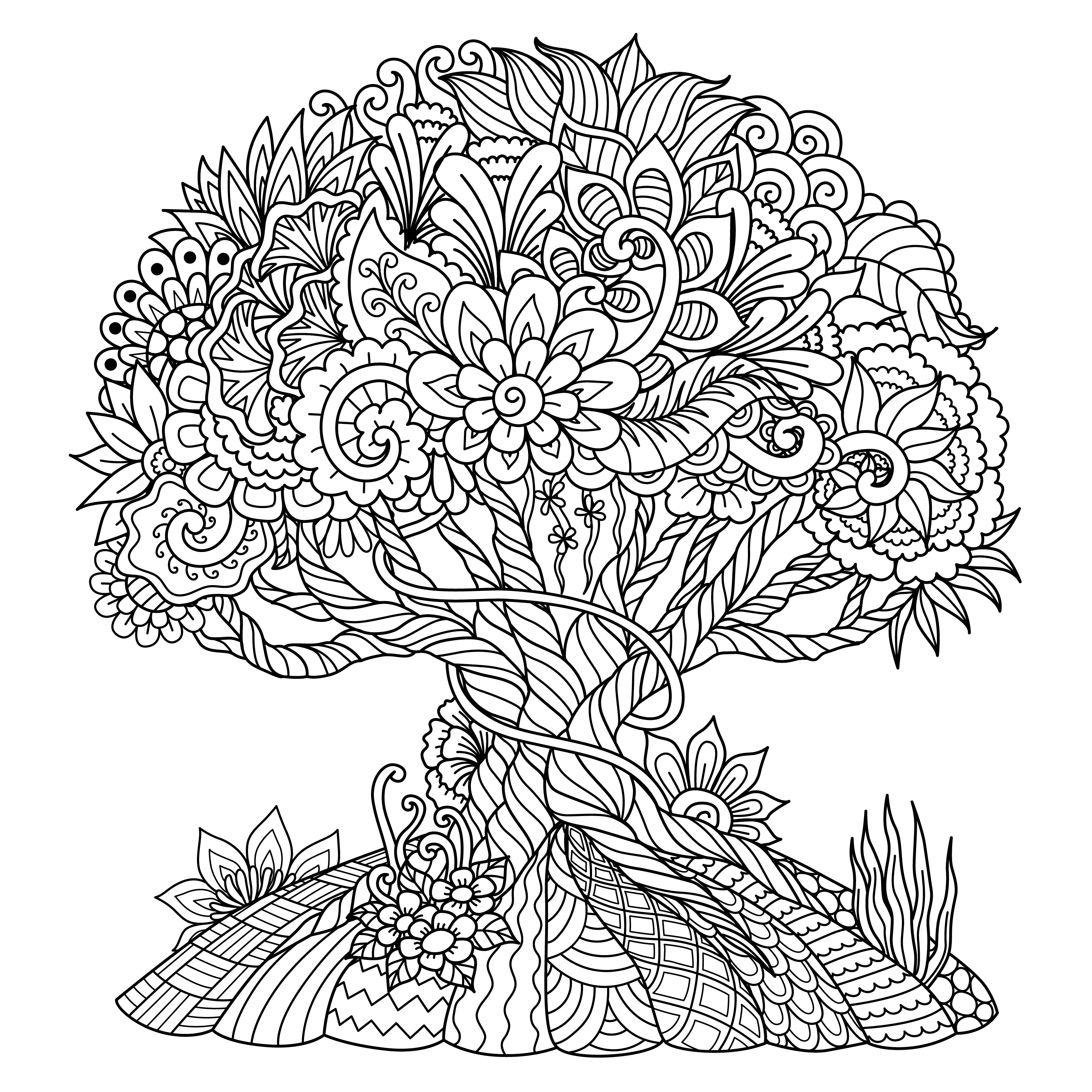 TREE for Coloring Peel & Stick FLO0030